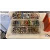 Image 2 : ORANGE 3 DRAWER ORGANIZER AND ACRYLIC ORGANIZER OF BEAD MAKING JEWELRY