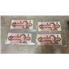 Image 2 : 4 CANADIAN 1986 $2 BANK NOTES AND WORLD PEACE COMMEMORATIVE COIN IN CASE