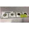 Image 1 : 1943 CANADIAN COINS .800 SILVER 25 CENT, 10 CENT, AND 1943 TOMBAC NICKEL AND 1 CENT