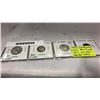 Image 1 : 1937 CANADIAN COINS .800 SILVER 25 CENT, 10 CENT, AND 1937 DOT NICKEL AND 1 CENT
