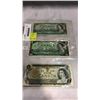 Image 1 : LAST 3 ISSUES OF CANADIAN 1 DOLLAR BILL - 1954, 1967, 1973