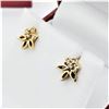 Image 2 : NEW 14KT YELLOW GOLD DIAMOND EARRINGS - RETAIL $600