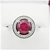 Image 1 : NEW STERLING SILVER NATURAL RUBY AND CZ COCKTAIL RING SIZE 6.5 W/ APPRAISAL $905