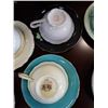 Image 8 : LOT OF ASSORTES TEA CUPS AND SAUCERS, CREAM AND SUGAR, AND PLATES - SOME HAND PAINTED