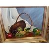 Image 2 : FRAMED OIL ON CANVAS STILL LIFE AUTUMNS FRUIT BY CONNIE CHAMBERLINS