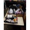 Image 1 : 2 TRAYS OF ESTATE GOODS, NEW ITEMS, MASK FILTERS