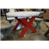 Image 2 : ROUND WOOD KIDS PATIO TABLE WITH 4 BENCHES