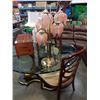 Image 1 : BRASS AND GLASS FLOWER LAMP
