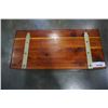 Image 3 : 2 FOOT WIDE 11 INCH TALL WOOD TRUNK WITH BRASS ACCENTS