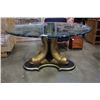 Image 1 : LARGE KOI FISH GLASSTOP DINING TABLE - 29 INCHES TALL, 5 FOOT DIAMETER