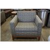 Image 1 : MODERN WOOD FRAMED CLUB  CHAIR, GOOD CLEAN CONDITION