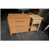 Image 1 : 1 DRAWER MAPLE NIGHTSTAND AND 3 DRAWER DRESSER