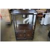 Image 1 : EASTERN WOOD CABINET STAND WITH BRASS ACCENTS