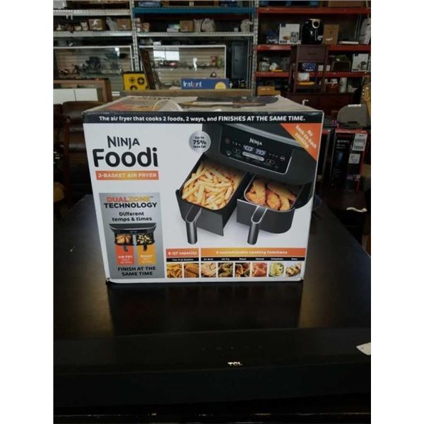 AS NEW NINJA FOODI 2 BASKET AIR FRYER