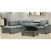 Image 1 : BRAND NEW GREY MODERN REVERSIBLE SECTIONAL SOFA W/ STORAGE OTTOMAN RETAIL $2499  114.5” W x 80.5” D 
