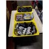 Image 1 : 3 TRAYS OF VIDEOGAME CONTROLLERS AND PC GAMES AND VIDEOGAME CORDS