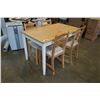 Image 1 : PINE AND WHITE DINING TABLE WITH 4 CHAIRS