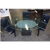 Image 2 : MODERN GLASSTOP DINING TABLE WITH 4 LEATHER AND CHROME DINING CHAIRS