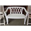 Image 2 : WHITE GARDEN BENCH AND 2 FOLDING PATIO CHAIRS