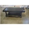 Image 1 : GREY COFFEE TABLE WITH BRASS ACCENTS