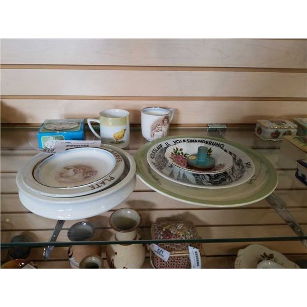 LOT OF CHINA, COLLECTOR PLATES, AND MINIATURE TEA SET