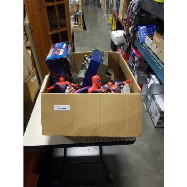 BOX OF SPIDERMAN COLLECTABLES