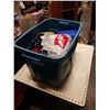 Image 1 : LARGE TOTE OF SEWING SERGER THREAD AND SUPPLIES
