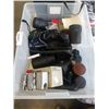 Image 8 : 2 TOTES OF CAMERAS, LENS CASES AND ACCESSORIES