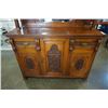 Image 3 : ANIIQUE CARVED SIDEBOARD WITH LARGE ORNATE GALLERY