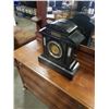 Image 1 : HEAVY BLACK STONE MANTLE CLOCK WITH KEY