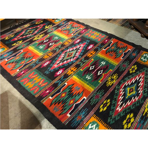 Native American First Nations hand-woven Navajo rug - approx. 84in x 52 in