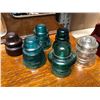 Image 1 : Group of 6 antique telephone line glass insulators