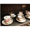 Image 1 : Group of English Bone China cups & saucers and 2 ceramic elephants - 16pcs.