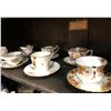 Image 3 : Group of English Bone China cups & saucers and 2 ceramic elephants - 16pcs.