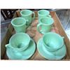 Image 1 : Eight pcs. of vintage fire-king jadeite coffee & tea cups