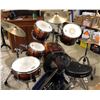 Image 2 : Pearl Session Custom large complete drum set 2 tone orange w/ approx. 12 pcs.