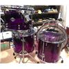 Image 1 : Four pc. ddrum w/ 2 stands drum set purple