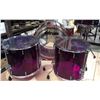 Image 2 : Four pc. ddrum w/ 2 stands drum set purple