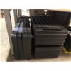 Image 1 : Group of 3 black four shelf plastic shelving units