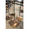 Image 1 : Group of 4 metal pipe clothing racks w/ wood stump bases from the love show