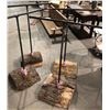 Image 2 : Group of 4 metal pipe clothing racks w/ wood stump bases from the love show