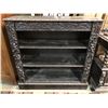 Image 2 : Antique heavily carved oak 2 drawer bookshelf cabinet