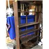 Image 1 : Approx. 6 1/2ft tall x 3 1/2ft wide dark oak adjustable bookshelf