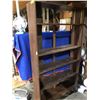 Image 1 : Approx. 6 1/2ft tall x 3 1/2ft wide dark oak adjustable bookshelf