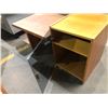 Image 2 : Small glass front teak cabinet (hero's bedroom) & vintage teak end table from the love show