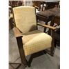 Image 1 : Yellow fabric upholstered oak rocking chair from the love show