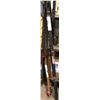 Image 2 : Pair of antique wooden skis & bundle of 6 antique ski poles from the love show