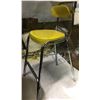 Image 2 : Vintage yellow & chrome w/ adjustable back press chair (hero's apartment) from the love show