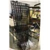 Image 1 : Three black metal grid racks w/ wheels & two black metal pedestal table stands from the love showÊ