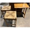 Image 1 : Group of 3 assorted side tables wood & rush seat from the love show